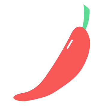 red chilli pepper vegan vegetable spicy veges organic cooking doodle flat