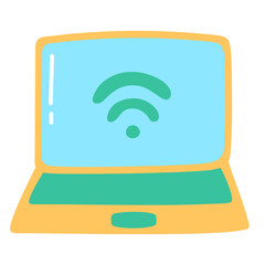 Fototapeta premium laptop wifi internet wireless connection computer notebook gradient icon