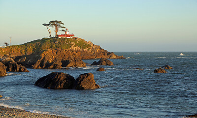 View at Battery Point at sunset, California