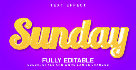 Sunday text editable style effect