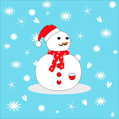 snowman and christmas tree