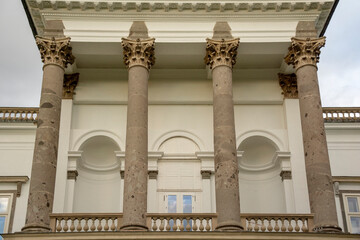 Fototapeta premium Classicist-style manor house and castle in Topolcianky park. Slovakia.