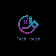 JP letter technology house concept logo design template
