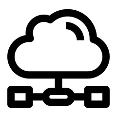 Icon Cloud Computing With Style Outline
