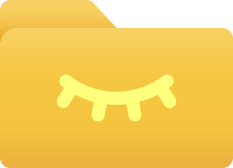 Folder with an eye closed symbol, Folder icon.