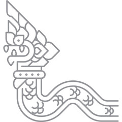 naga buddhism big snake line icon