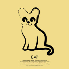 Cat Simple line hand drawn. Vector illustration