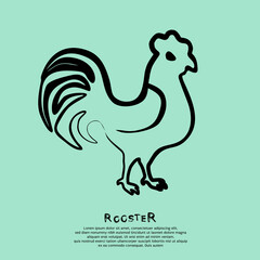 Fototapeta na wymiar Rooster Simple hand drawn. Vector illustration