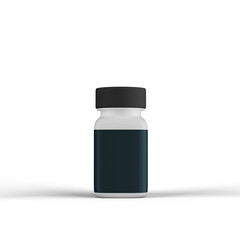 Pill Plastic Bottle 3D Rendering