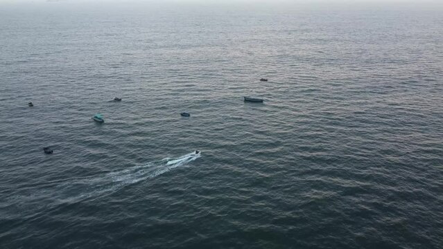 Goa, India 19th October 2022: 4k Drone shots Fort Aguada in North Goa - Seventeenth-century Portuguese fort standing on Sinquerim Beach. Popular also Watersports activities and white sand beach.  