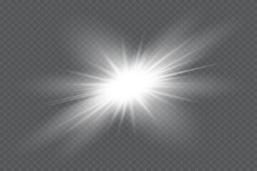 Obraz premium Yellow glowing light explodes on a transparent background. Sparkling magical dust particles. Bright Star.