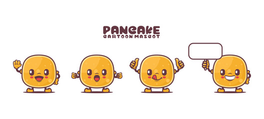 pancake cartoon mascot. food vector illustration