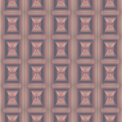 Fototapeta premium Abstract geometric line seamless pattern graphic shape hourglass with grid background. Design for textile, wallpaper, clothing, backdrop, tile floor, wrapping, fabric, art print. Modern retro style