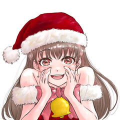 サンタの格好の女性