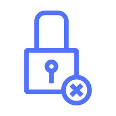 cross lock technology protection line icon