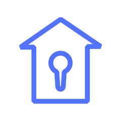 home key hole lock building line icon