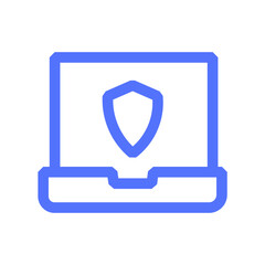 secure device laptop protection line icon