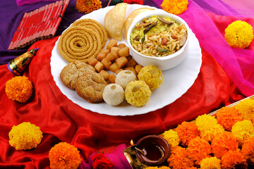 Diwali snacks Diwali faral, Diwali Special sweet and salty snacks, Festival snacks from Maharashtra, India.