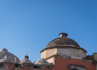 The historical bath dome covered with tiles. irmak hamami. Adana, Turkey.