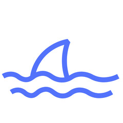 shark fin sea life transportation ocean animals line icon