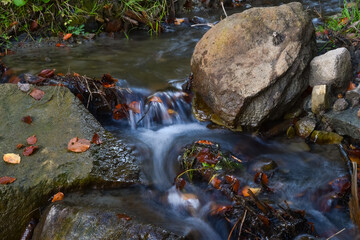 water flowing over rocks in Transilvania