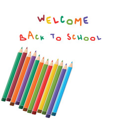 back to school background with color pencils illustration