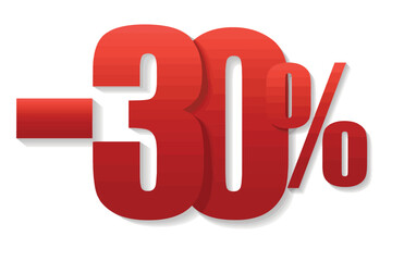 3d render of a red label on white background