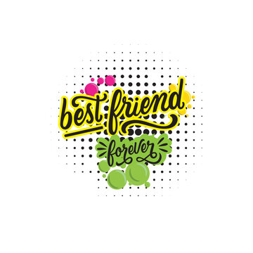 best freind hand written text illustration of an background