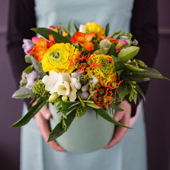 nice flowers in the hands