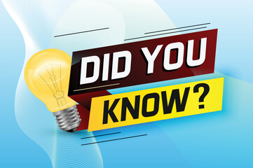Did you know ? word concept vector illustration with Lamp and 3d style, landing page, template, ui, web, mobile app, poster, banner, flyer, background, gift card, coupon, label, wallpaper
