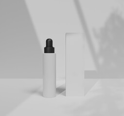 3d branding mock up of beauty fashion cosmetic makeup bottle