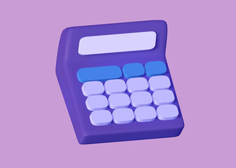 3d Calculator Illustration on pink background