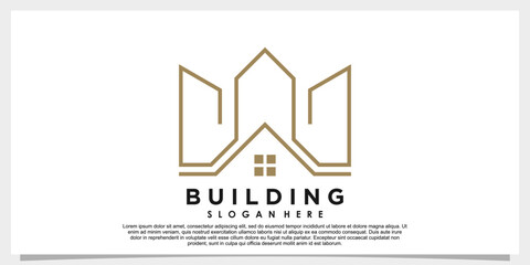real estate, building logo design with creative concept