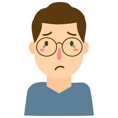 crying hand drawn face