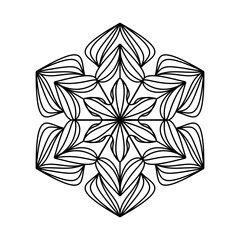 Abstract mandala on white background. Greeting Card, Invitation, Tattoo. Anti-Stress Therapy Pattern.
