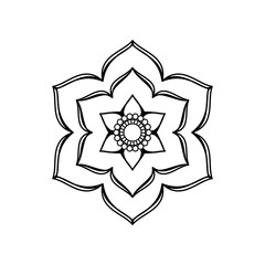 Abstract mandala on white background. Greeting Card, Invitation, Tattoo. Anti-Stress Therapy Pattern.
