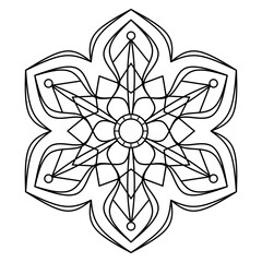 Abstract mandala on white background. Greeting Card, Invitation, Tattoo. Anti-Stress Therapy Pattern.
