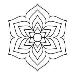 Abstract mandala on white background. Greeting Card, Invitation, Tattoo. Anti-Stress Therapy Pattern.
