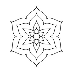 Abstract mandala on white background. Greeting Card, Invitation, Tattoo. Anti-Stress Therapy Pattern.
