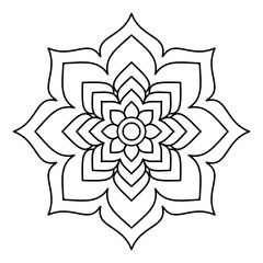 Abstract mandala on white background. Greeting Card, Invitation, Tattoo. Anti-Stress Therapy Pattern.
