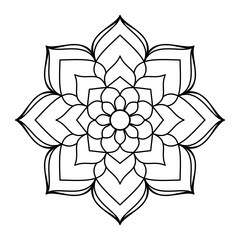 Abstract mandala on white background. Greeting Card, Invitation, Tattoo. Anti-Stress Therapy Pattern.
