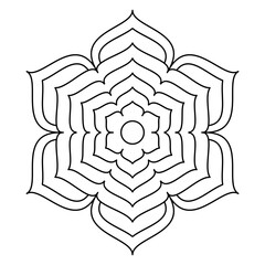 Abstract mandala on white background. Greeting Card, Invitation, Tattoo. Anti-Stress Therapy Pattern.
