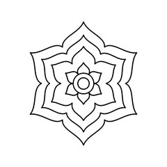 Abstract mandala on white background. Greeting Card, Invitation, Tattoo. Anti-Stress Therapy Pattern.
