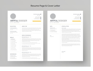 Clean Resume Layout, Minimalist Resume CV 