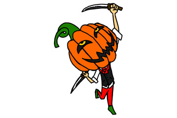 Halloween Character - Serial Killer Pumpkin Boy