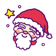 happy christmas  santa clause illustration with outline