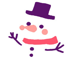 cute christmas snowman illustration  no outline