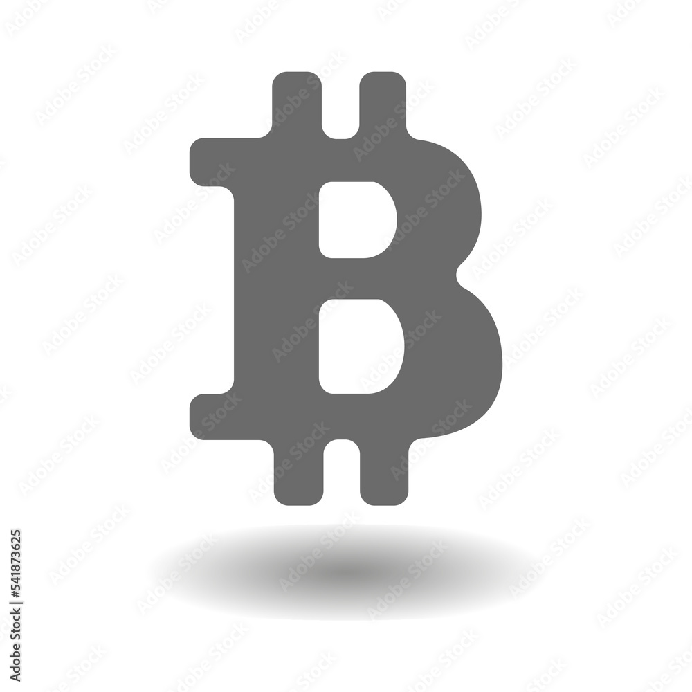 Poster bitcoin virtual cryptocurrency vector icon. vector illustration of the internet monetary unit bitcoi