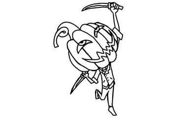 Halloween Character - Serial Killer Pumpkin Boy