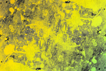 Distressed yellow textured old abandoned wall surface